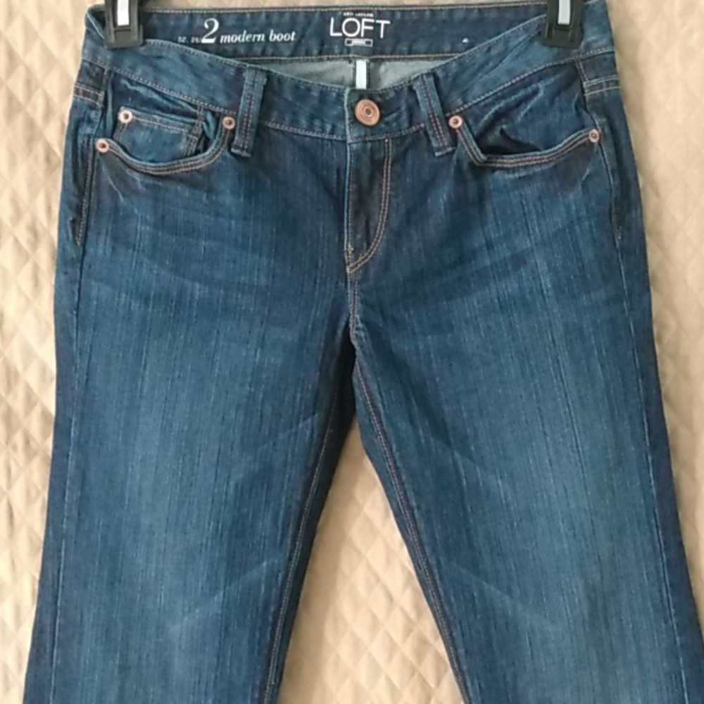 LOFT Curvy Bootcut Jeans In Dark Indigo - Picture 4 of 7